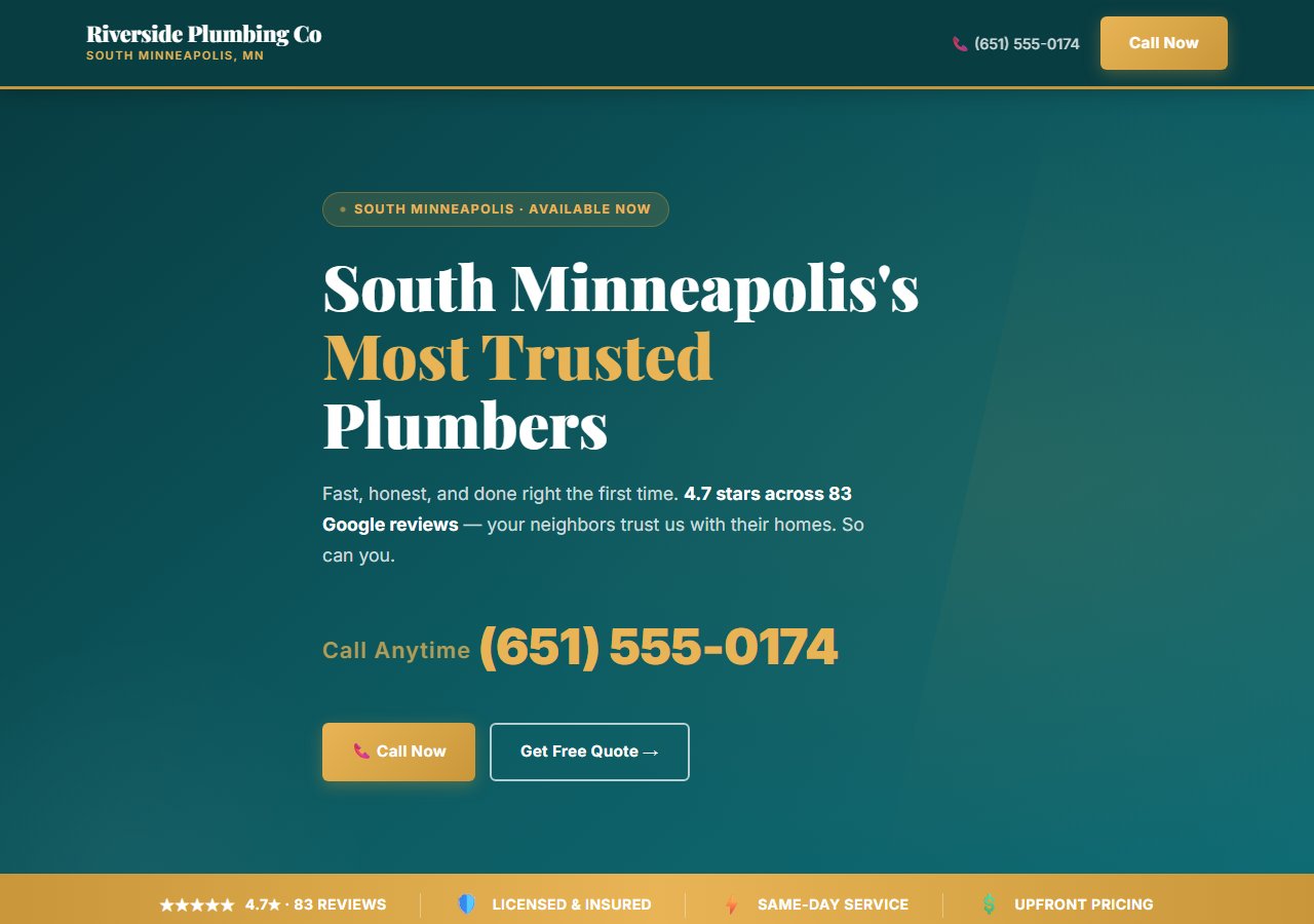 Riverside Plumbing Co website